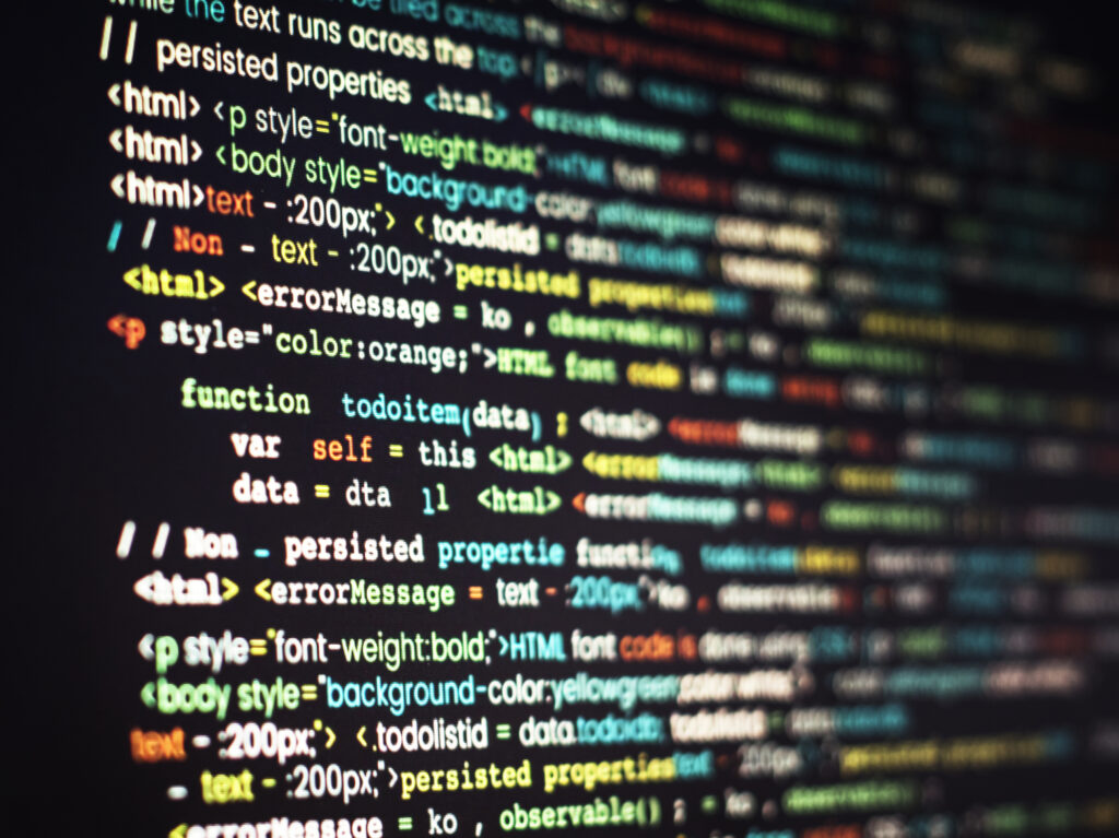 Computer program coding on screen